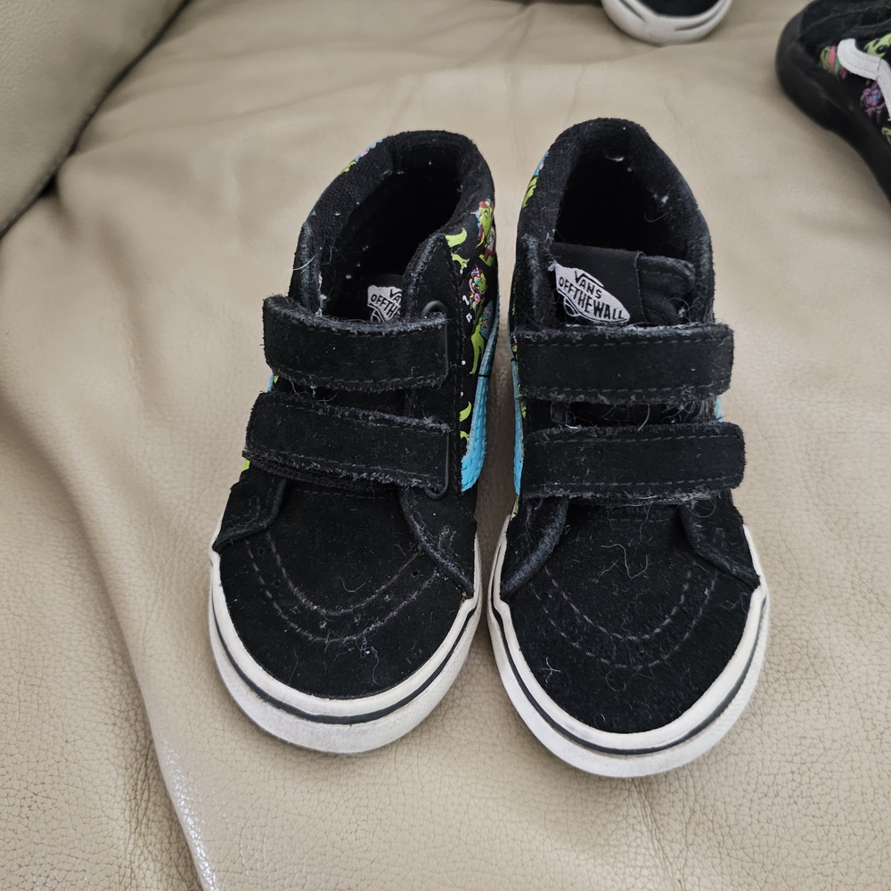 Vans Kids Black and Teal High-Top Sneakers